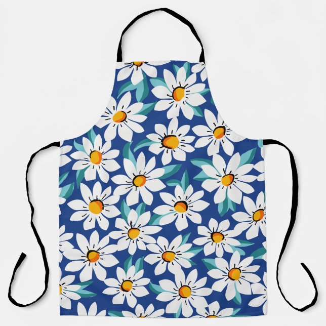 Delantal Días de primavera: estampado floral de moda. (Anverso)