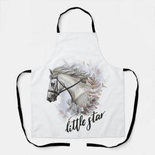 Delantal Dibujo a mano de caballo con plantas