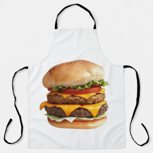 Delantal Dibujo acuarela de la deliciosa hamburguesa de que