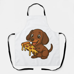 Delantal Dibujo animado de Dachshund lindo amante de la piz