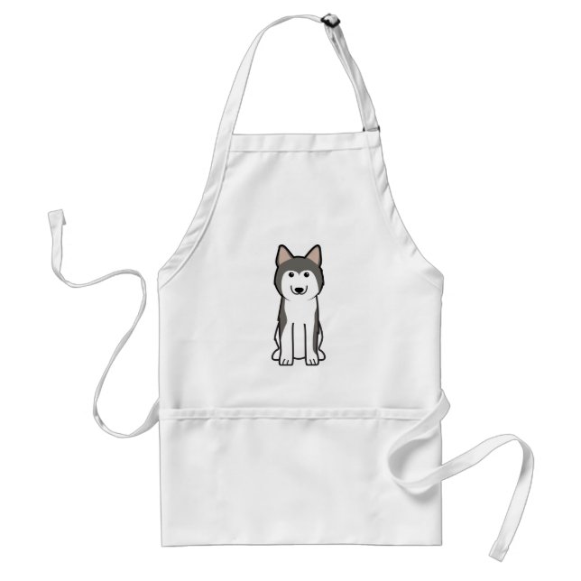 Delantal Dibujo animado del perro del husky siberiano (Frente)
