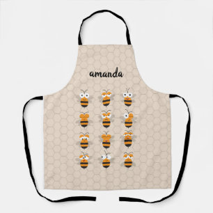 Delantal Dibujo Animado Divertido Abeja Miel Panal