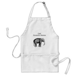 Delantal Dibujo Antiguo de Elefante
