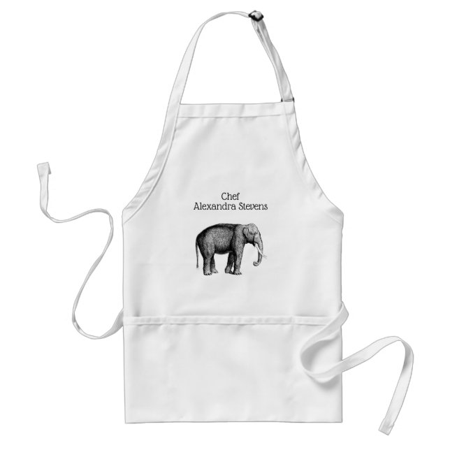 Delantal Dibujo Antiguo de Elefante (Frente)