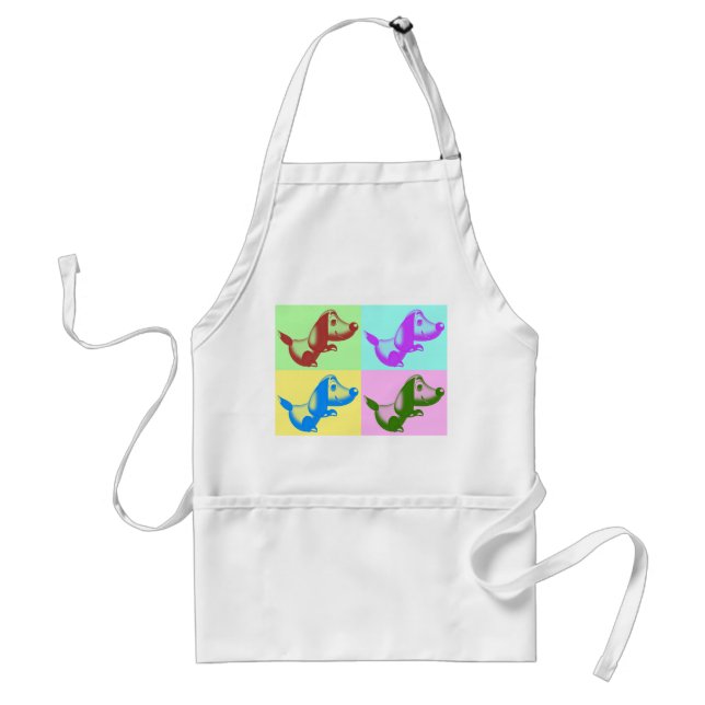 Delantal Dibujo de arte pop Dog Apron (Frente)