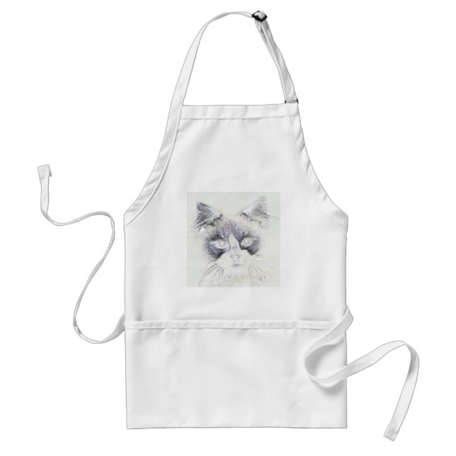 Delantal Dibujo de lápiz de gato (Frente)