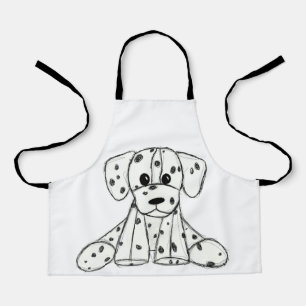 Delantal Dibujo de perro de peluche dálmata contorno simple