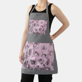 Delantal Dibujo de rosas rosadas