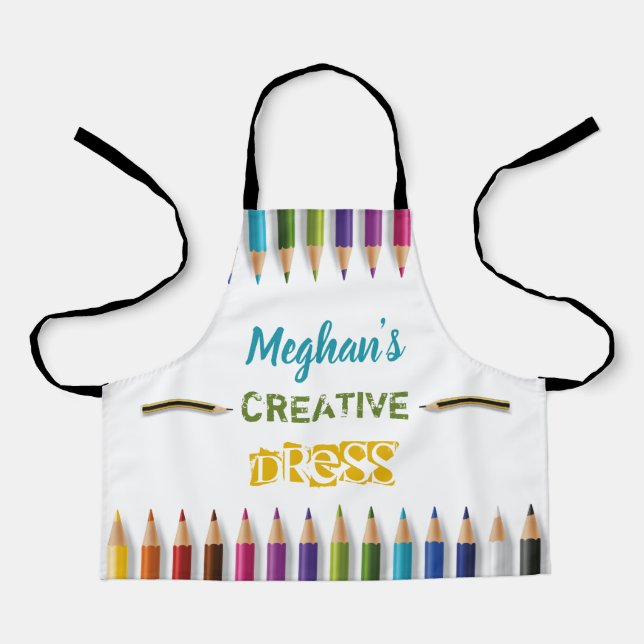 Delantal Dibujo de un diseñador de nombres personalizado (Anverso)