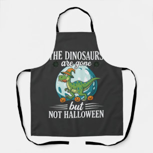 Delantal Dibujo divertido de bruja de Halloween de dinosaur