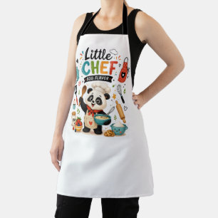 Delantal Dibujo divertido de chef panda cocinando lindo
