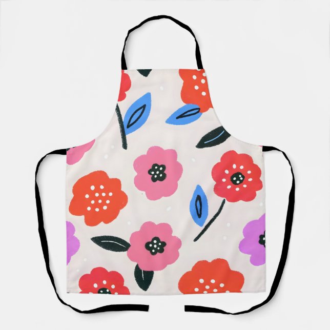Delantal Dibujo Han patrón de flores (Anverso)