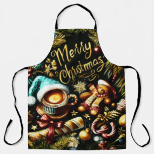 Delantal Dibujo pastel de un Navidad caprichoso