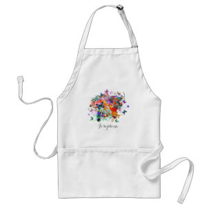 Delantal Dibujo personalizado salpicado mariposas Pop Art