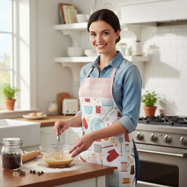 Delantal Dicho Divertido de Repostería Cocina Moderna Rosa (Subido por el creador)