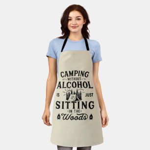 Delantal Dicho divertido para equipo de camping y bebida