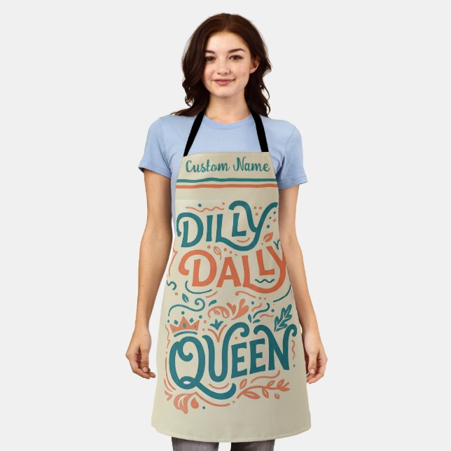 Delantal Dilly Dally Queen | Regalo Divertido de C (Gastado)