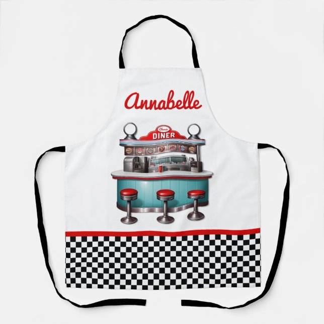 Delantal Diner de los 50 personaliza a Apron (Anverso)