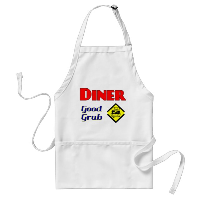 Delantal Diner Good Grub Hamburger Restaurant Art (Frente)