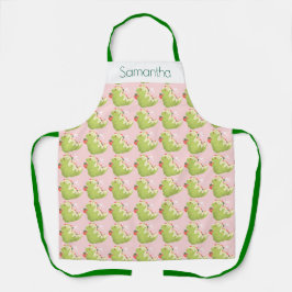 Delantal Dinosaur de Matcha de Fresa