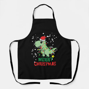 Delantal Dinosaur Merry Christmas