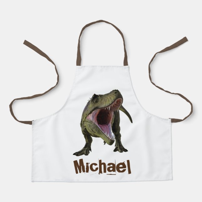 Delantal Dinosaur T-rex Tyrannosaurus Jurassic Personalizad (Anverso)