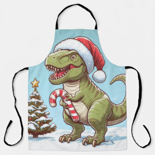 Delantal Dinosaurio de caramelo de Navidad lindo