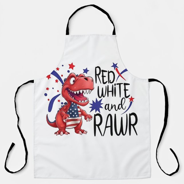 Delantal Dinosaurio de los Rawr Blancos Occidentales (Anverso)