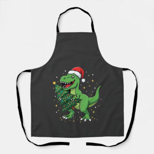 Delantal Dinosaurio de Navidad Santa T Rex