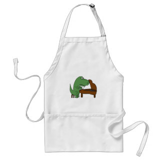 Delantal Dinosaurio divertido de T-Rex que juega el piano