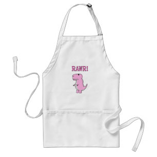 Delantal Dinosaurio T-Rex, Personalizado Rosa Cuto Y Enojad