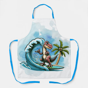 Delantal Dinosaurio tropical de surf