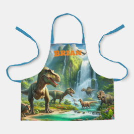 Delantal Dinosaurios en selva tropical personalizados  