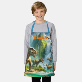 Delantal Dinosaurios en selva tropical personalizados