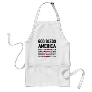 Delantal Dios Bendiga a América Orgullo Latino Todos los Pa