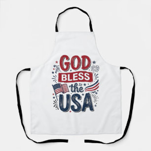 Delantal Dios bendiga a Estados Unidos Camiseta vintage pat