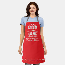 Delantal Dios Rojo Jul Navidades suecos Apron Tradicional
