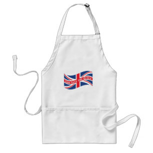 Delantal Dios salve a la Reina con Union Jack