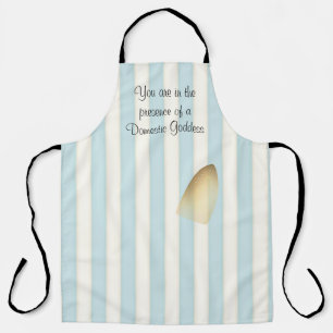 Delantal Diosa doméstica Graciosa franjas azules estampado