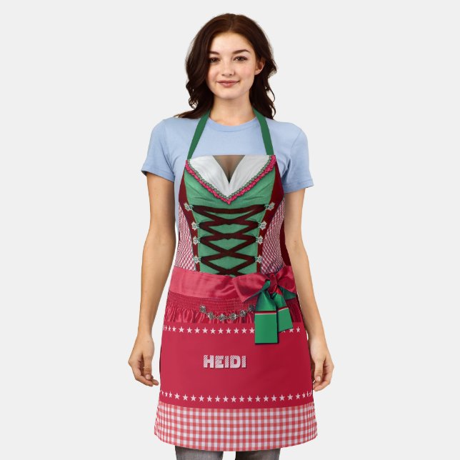Delantal Dirndl bávaro sin su nombre (Gastado)