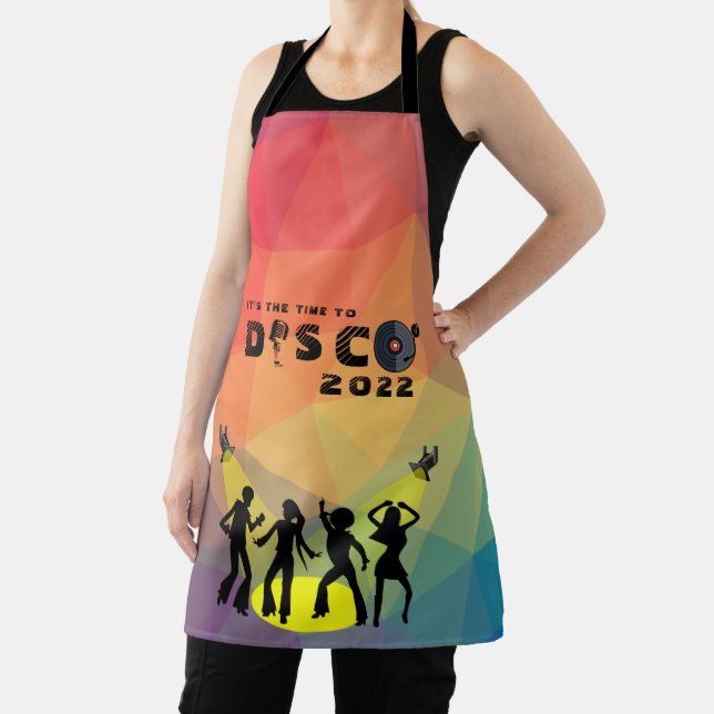 Delantal Discoteca, pista de baile, retro, multicolor (in situ)