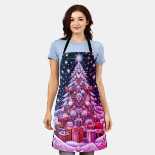 Delantal Diseña tu propio árbol de Navidad brillante y aleg