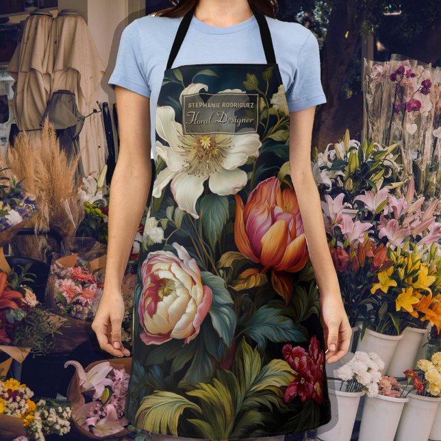 Delantal Diseñador floral de pintura floral holandés de luj (Subido por el creador)