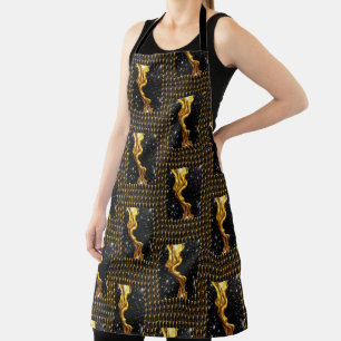 Delantal Diseñador Liquid Gold negro monocromo culinario C 