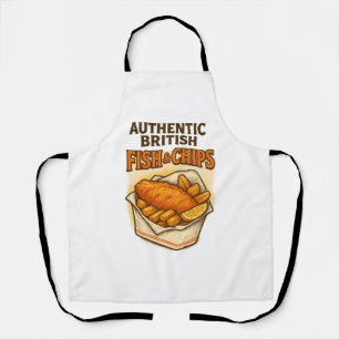 Delantal Diseñar "Auténticos Pescados y Chips Británicos"