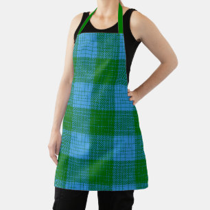 Delantal Diseño a cuadros entrecruzados azul y verde