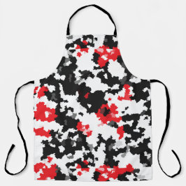 Delantal Diseño abstracto de irregularidad blanca y roja