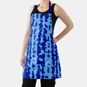 Delantal Diseño abstracto irregular azul cian