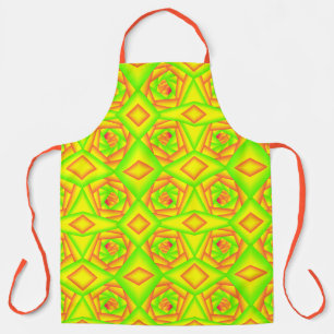 Delantal Diseño Abstracto Ombre Naranja Verde Amarillo Cítr