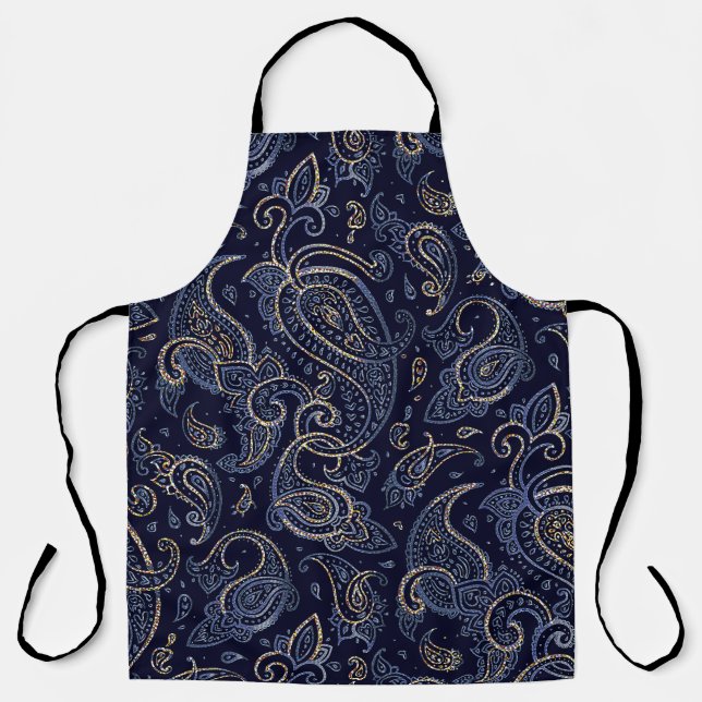 Delantal Diseño Art Nouveau de Denim Floral (Anverso)